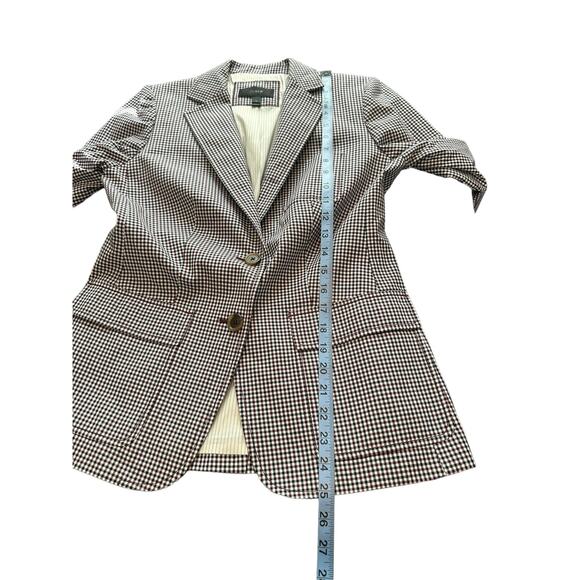 J.Crew Navy Burgundy Preppy Academia Rhodes Micro Houndstooth Blazer Size 4 - Picture 8 of 9